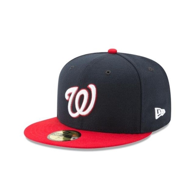 Blue Washington Nationals Hat - New Era MLB Authentic Collection 59FIFTY Fitted Caps USA0618295